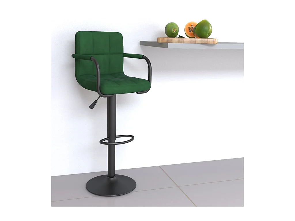 Tabouret de bar Vert foncé Velours
