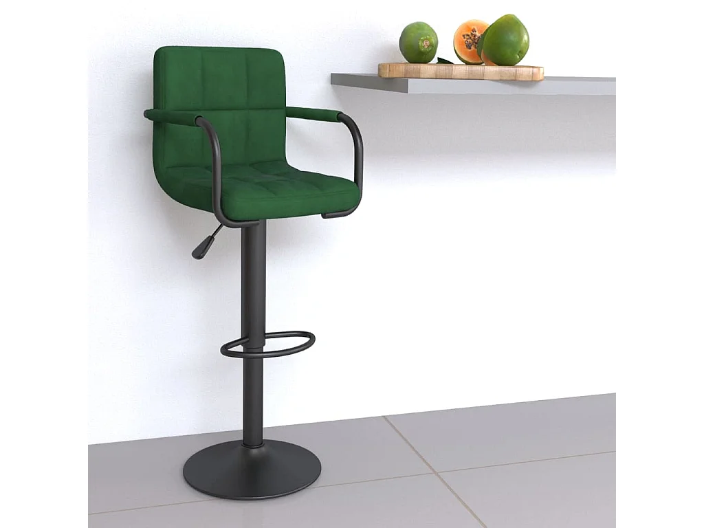 Tabouret de bar Vert foncé Velours