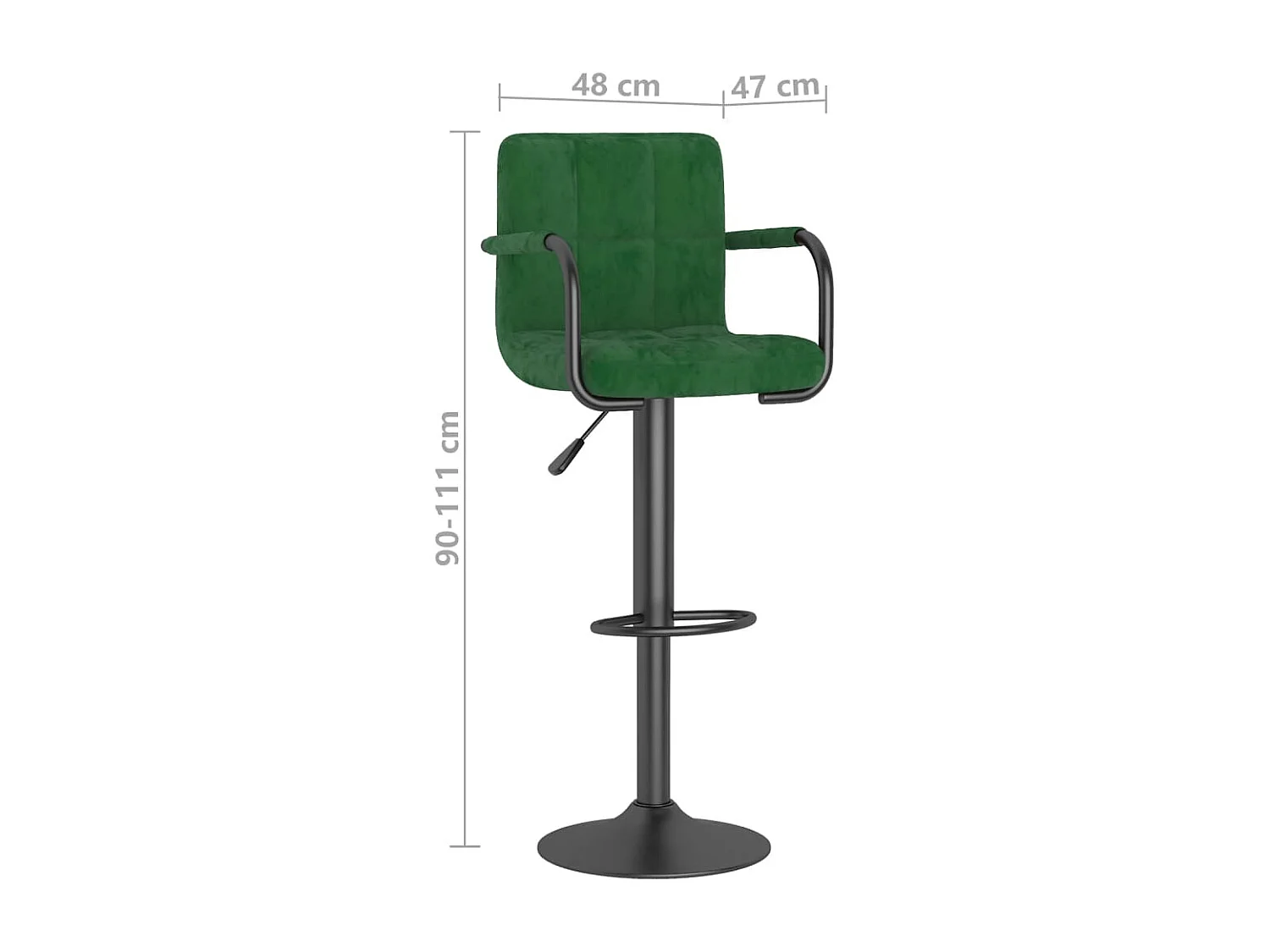 Tabouret de bar Vert foncé Velours