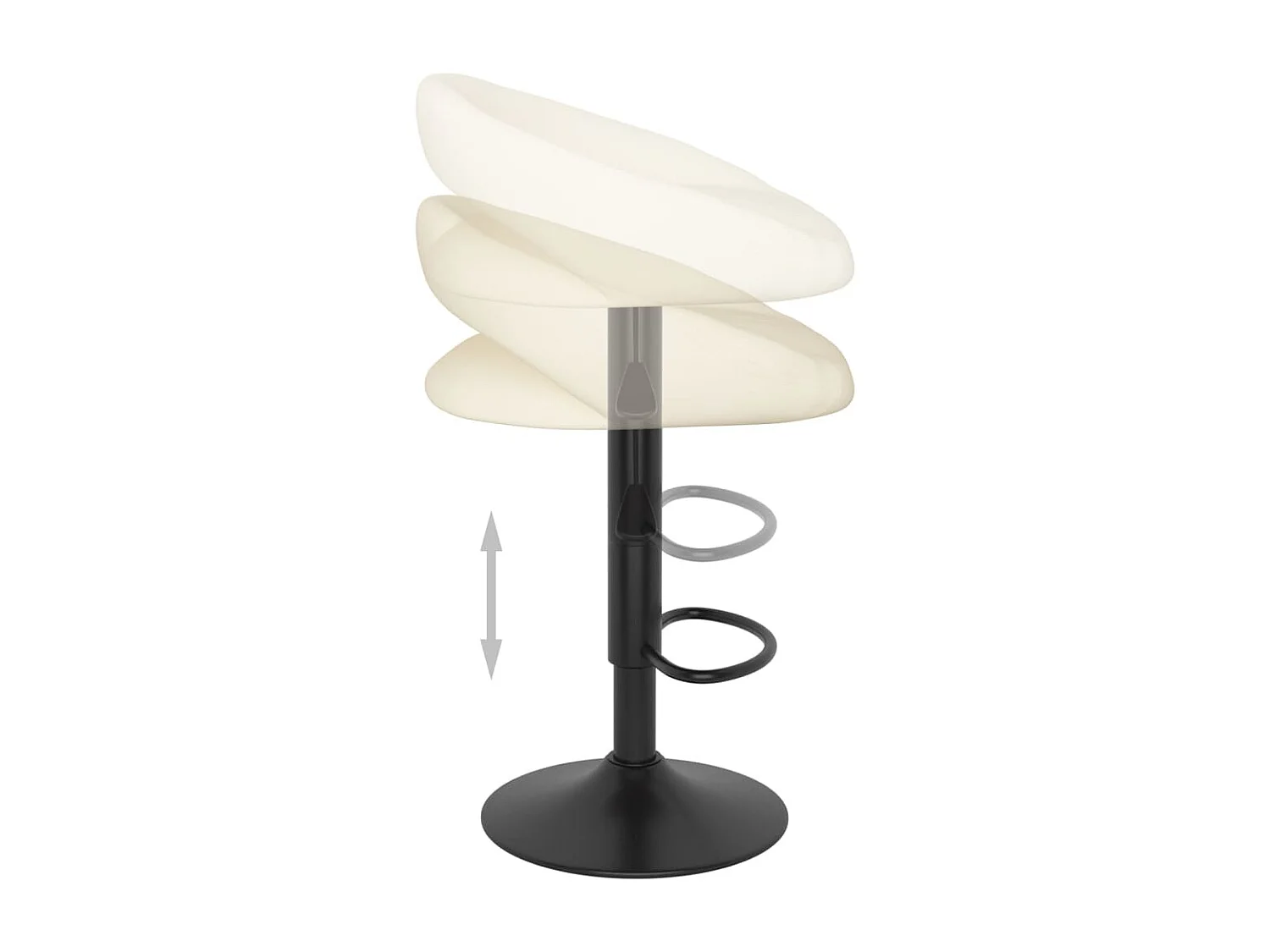 Tabourets de bar lot de 2 crème velours