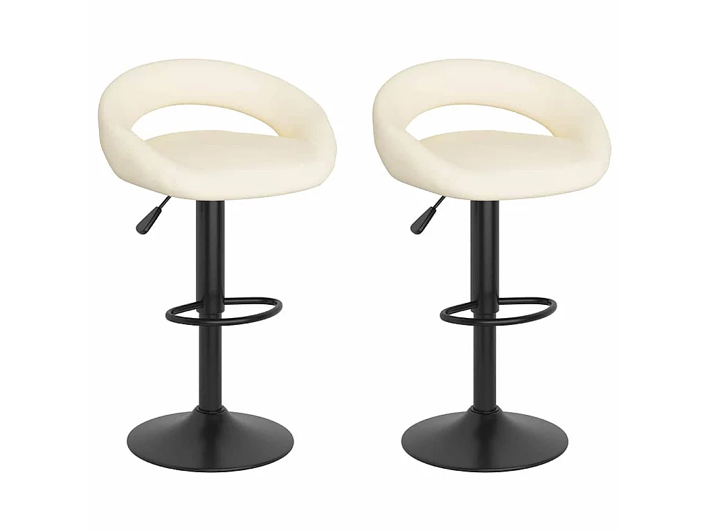 Tabourets de bar lot de 2 crème velours