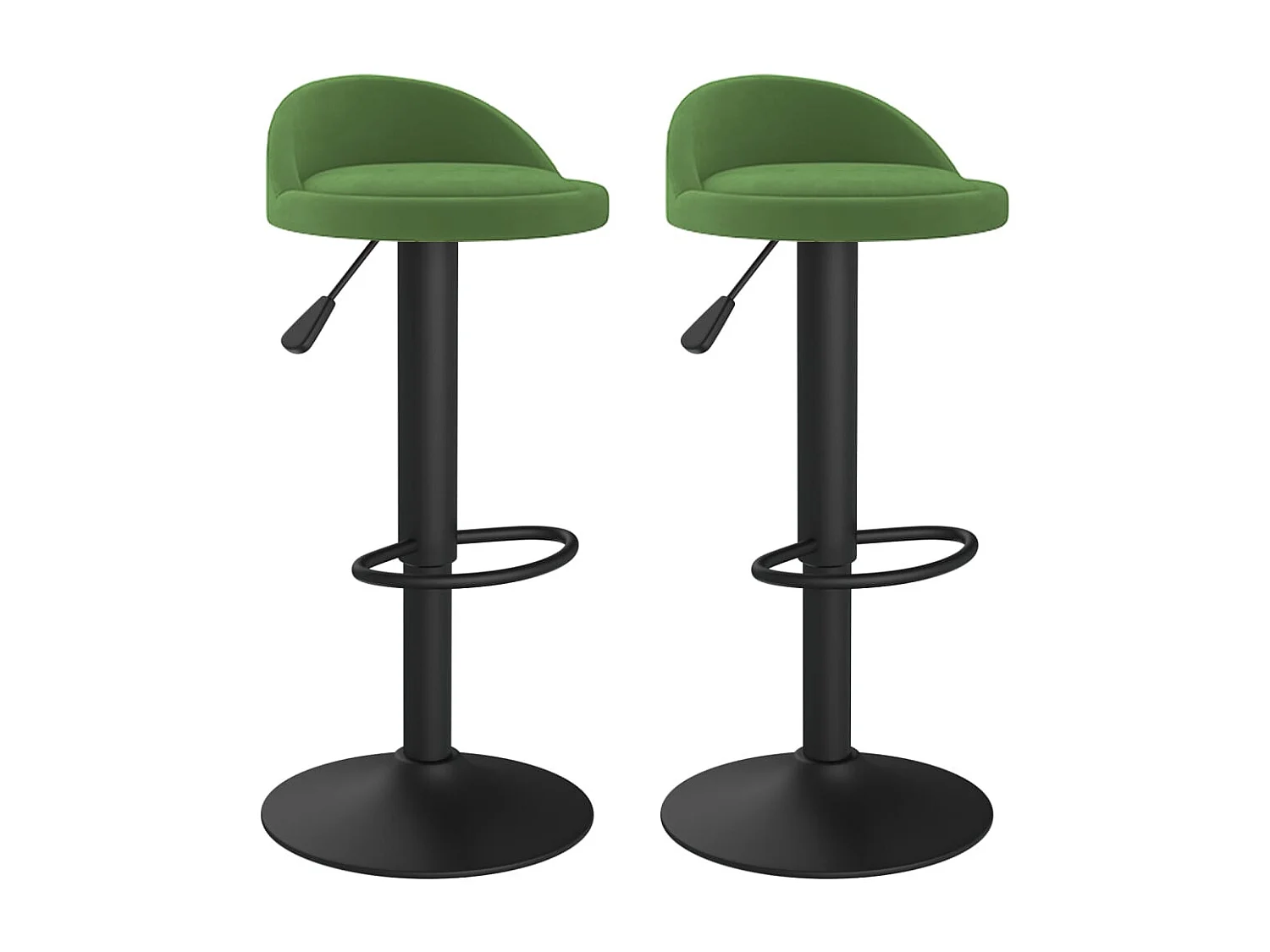 Tabourets de bar lot de 2 vert foncé velours