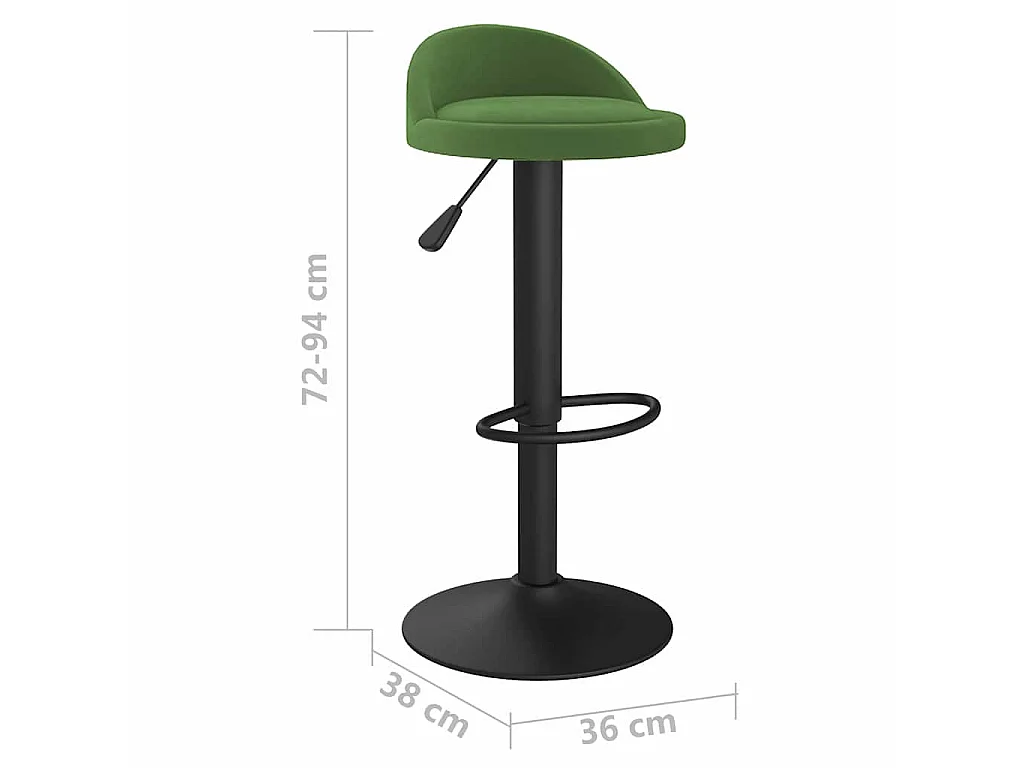 Tabourets de bar lot de 2 vert foncé velours