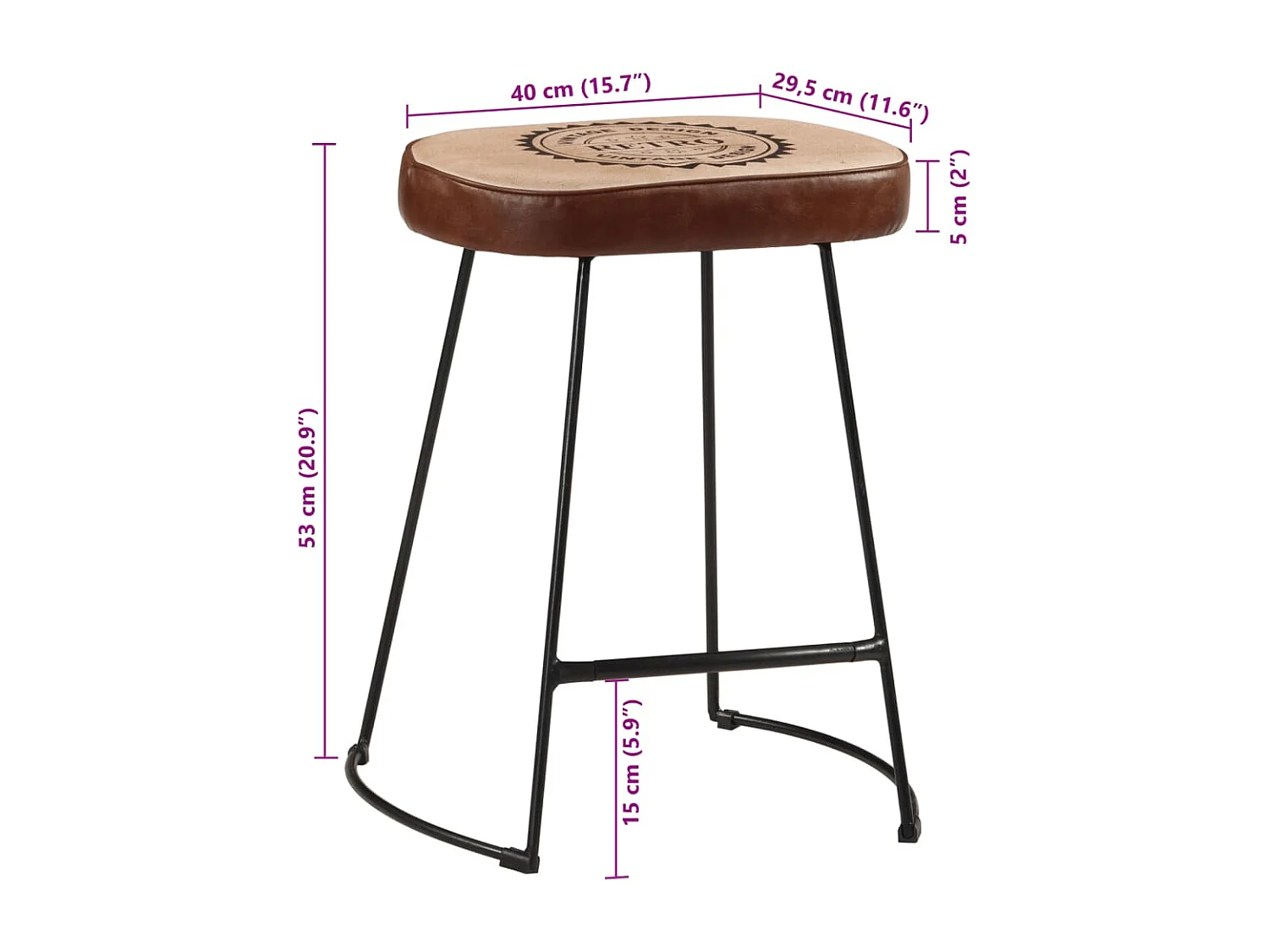 Sgabelli da Bar 2 pz Marrone Scuro 40x29,5x53 cm