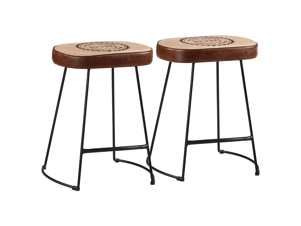 Tabourets de bar lot de 2 marron foncé 40x29,5x53 cm