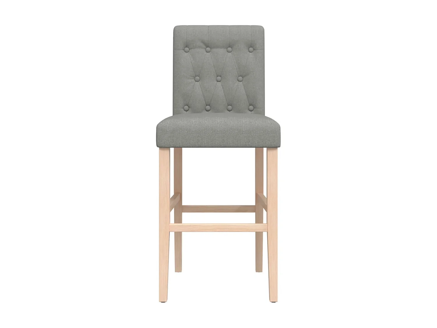 Sedie da Bar 2 pz in Legno Massello di Hevea e Tessuto