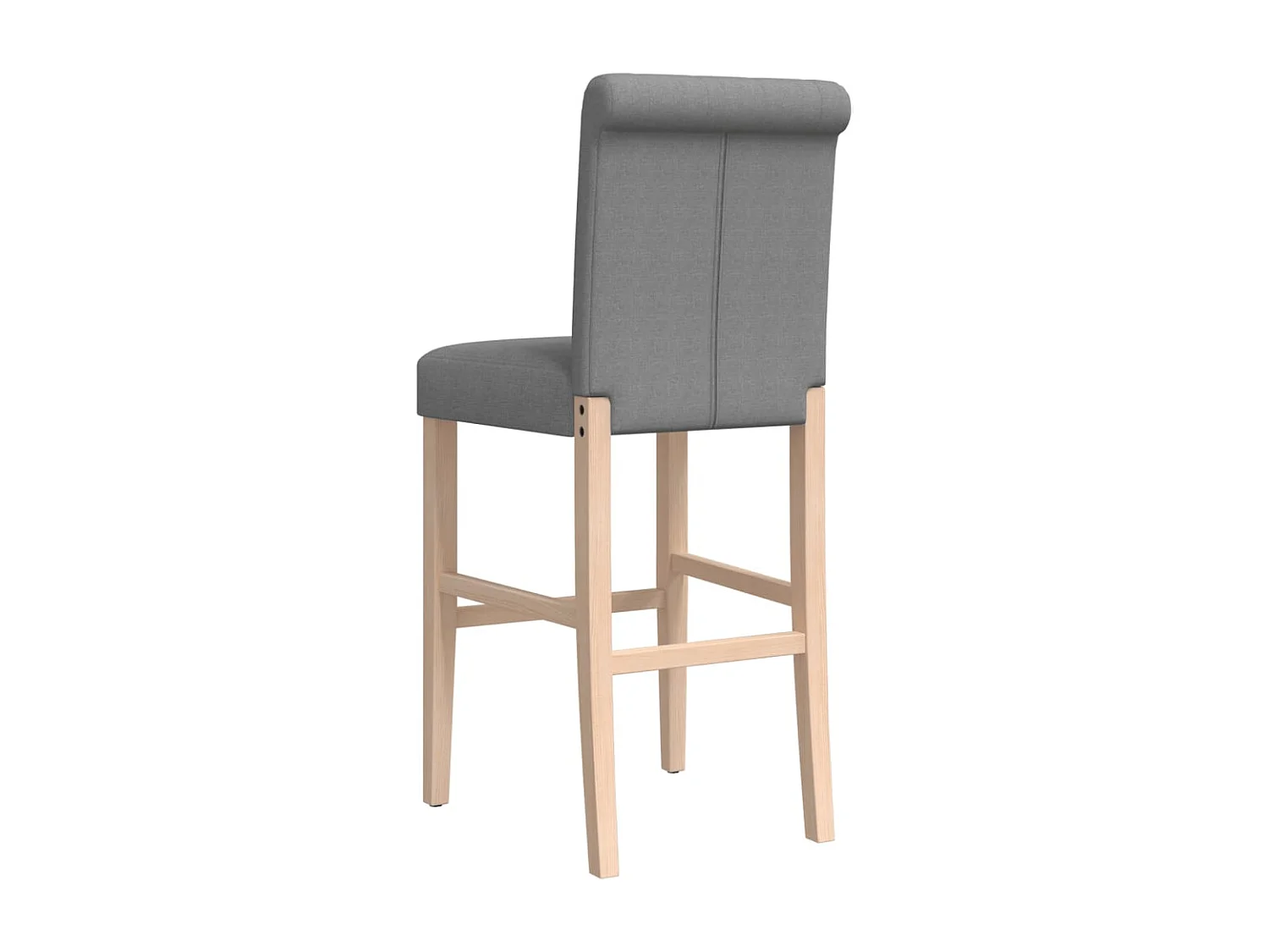 Sedie da Bar 2 pz in Legno Massello di Hevea e Tessuto