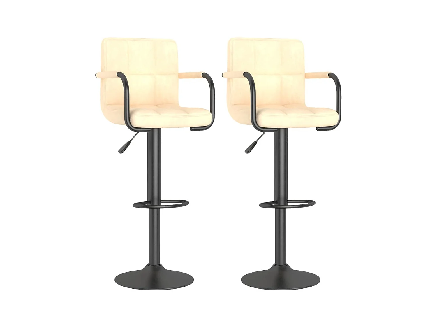 Tabourets de bar lot de 2 crème velours
