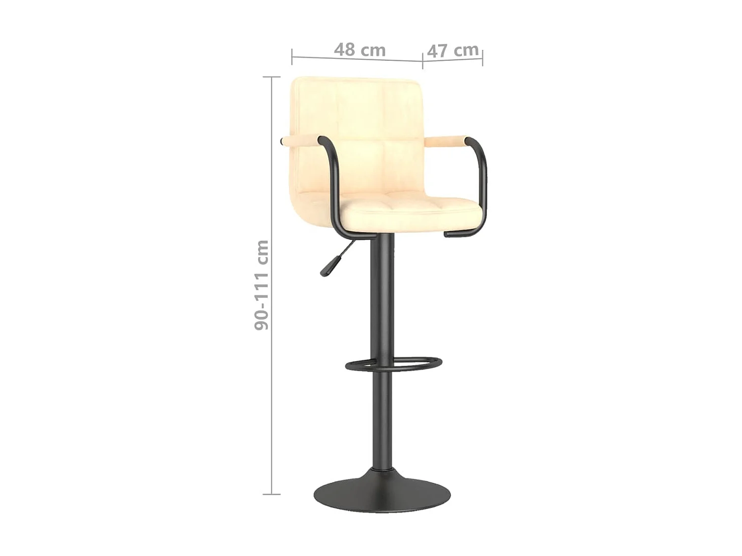 Barhocker 2 Stk. Creme Samt