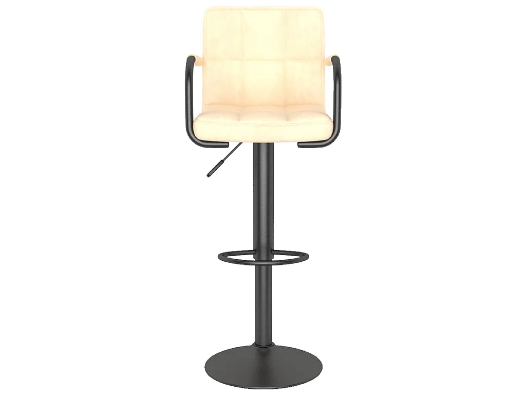 Tabourets de bar lot de 2 crème velours
