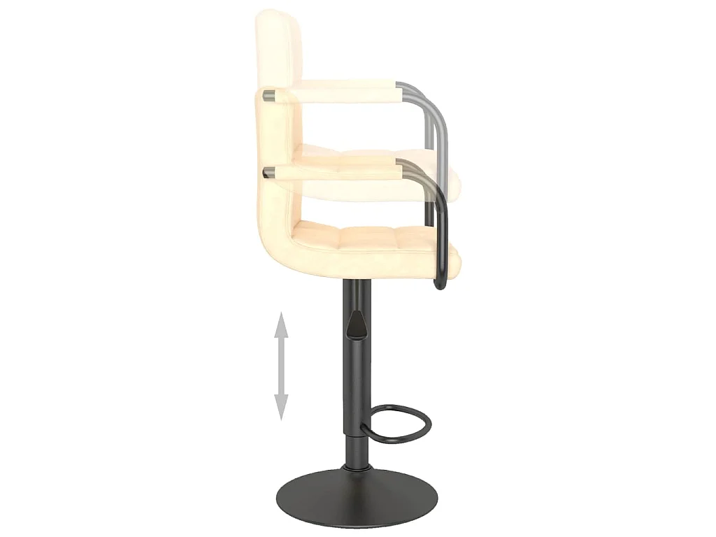 Tabourets de bar lot de 2 crème velours