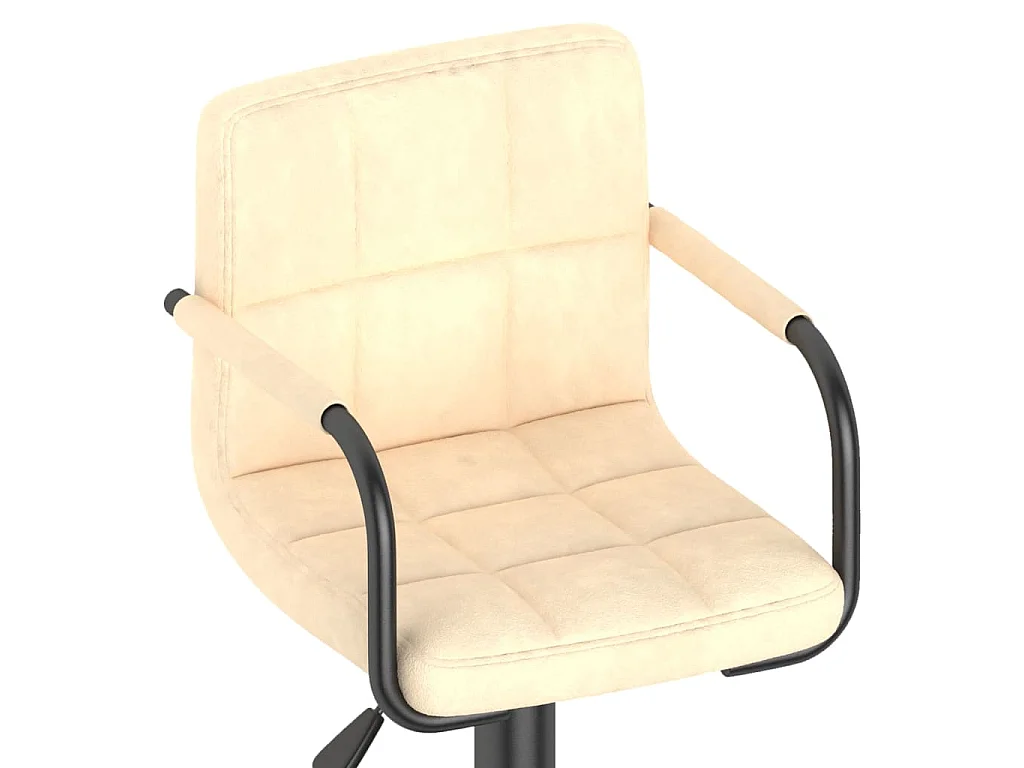 Tabourets de bar lot de 2 crème velours