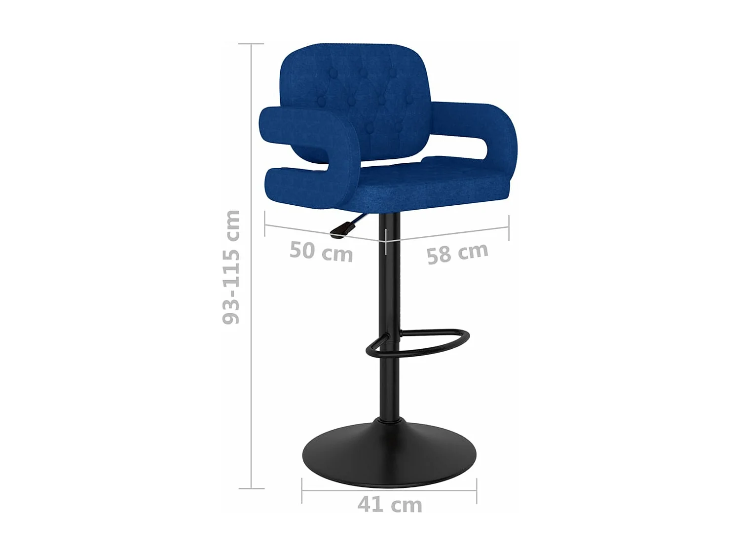 Barhocker 2 Stk. Blau Stoff