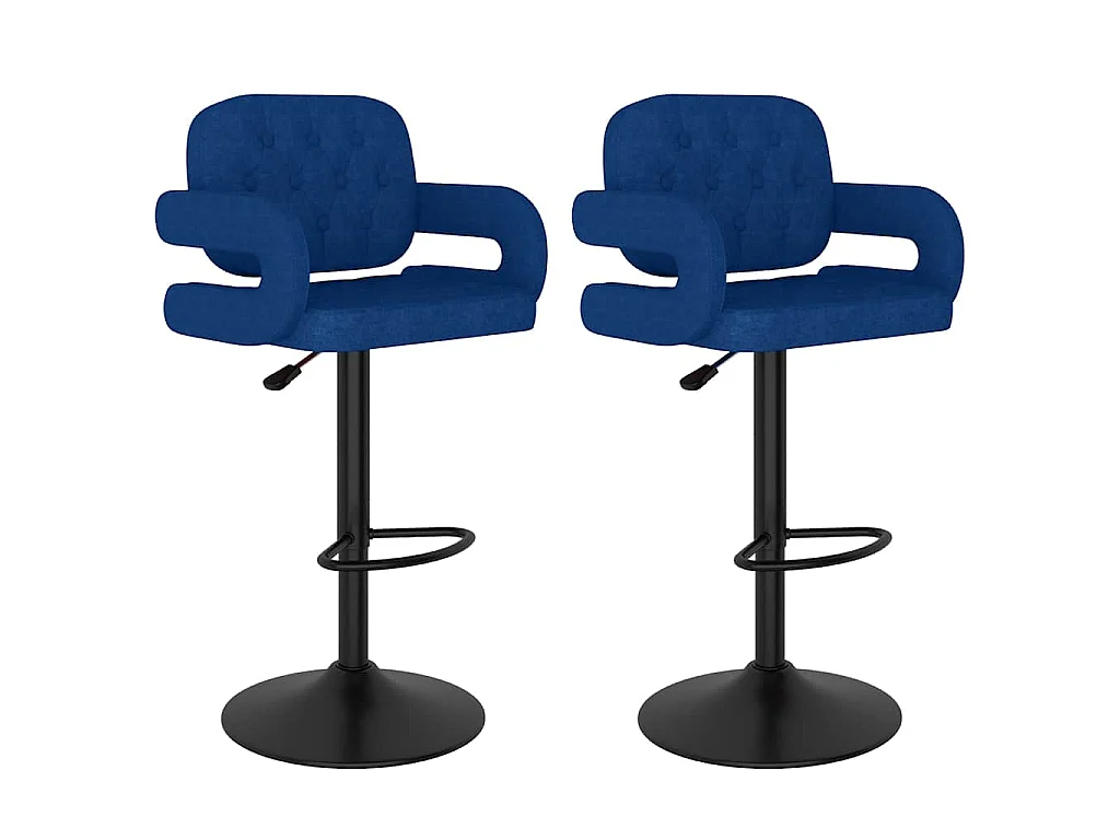 Sgabelli da Bar 2 pz Blu in Tessuto