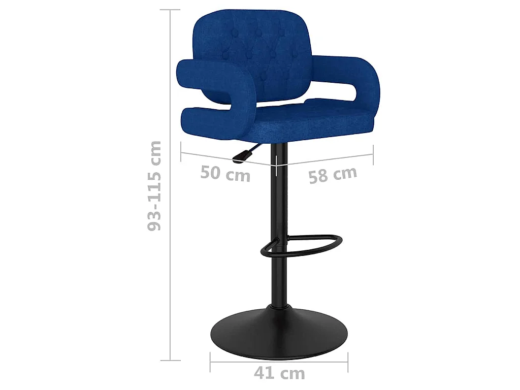 Sgabelli da Bar 2 pz Blu in Tessuto