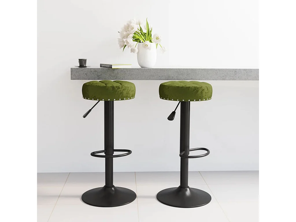 Bancos de bar 2 pcs veludo verde-claro