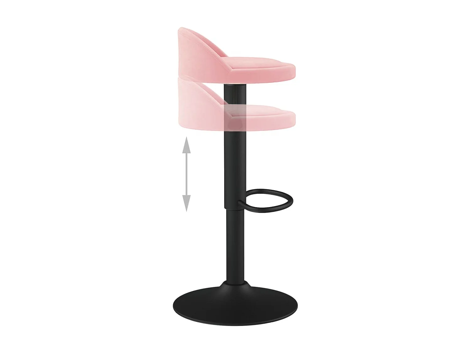 Tabourets de bar lot de 2 rose velours
