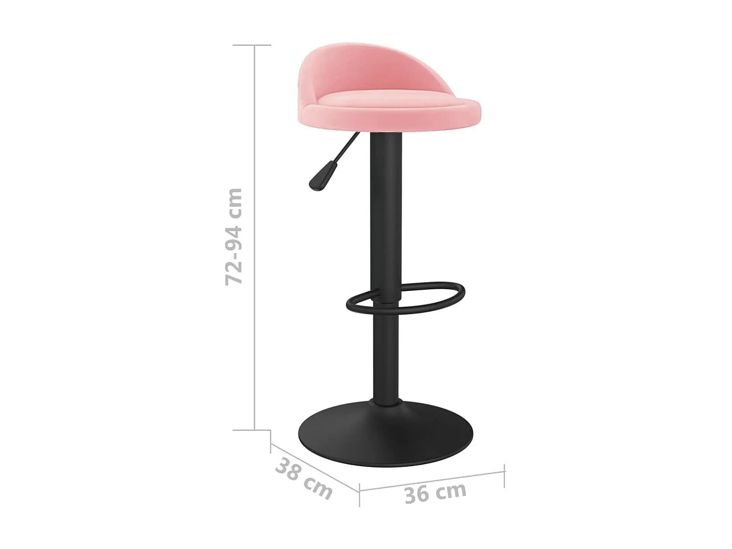 Tabourets de bar lot de 2 rose velours