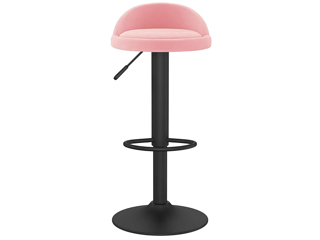 Tabourets de bar lot de 2 rose velours