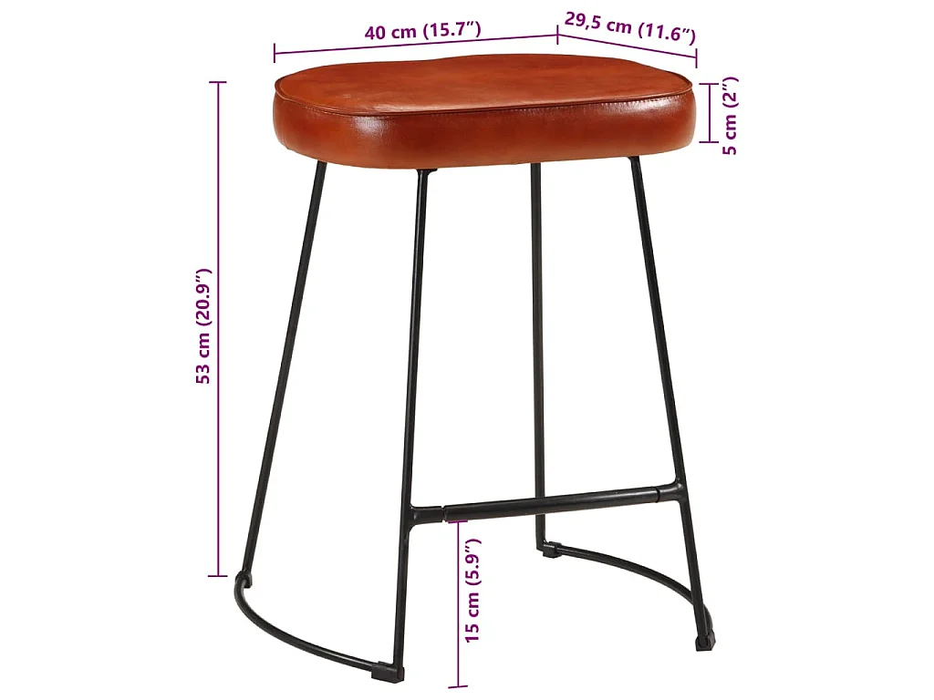 Sgabelli da Bar 2 pz Marrone Scuro 40x29,5x53 cm