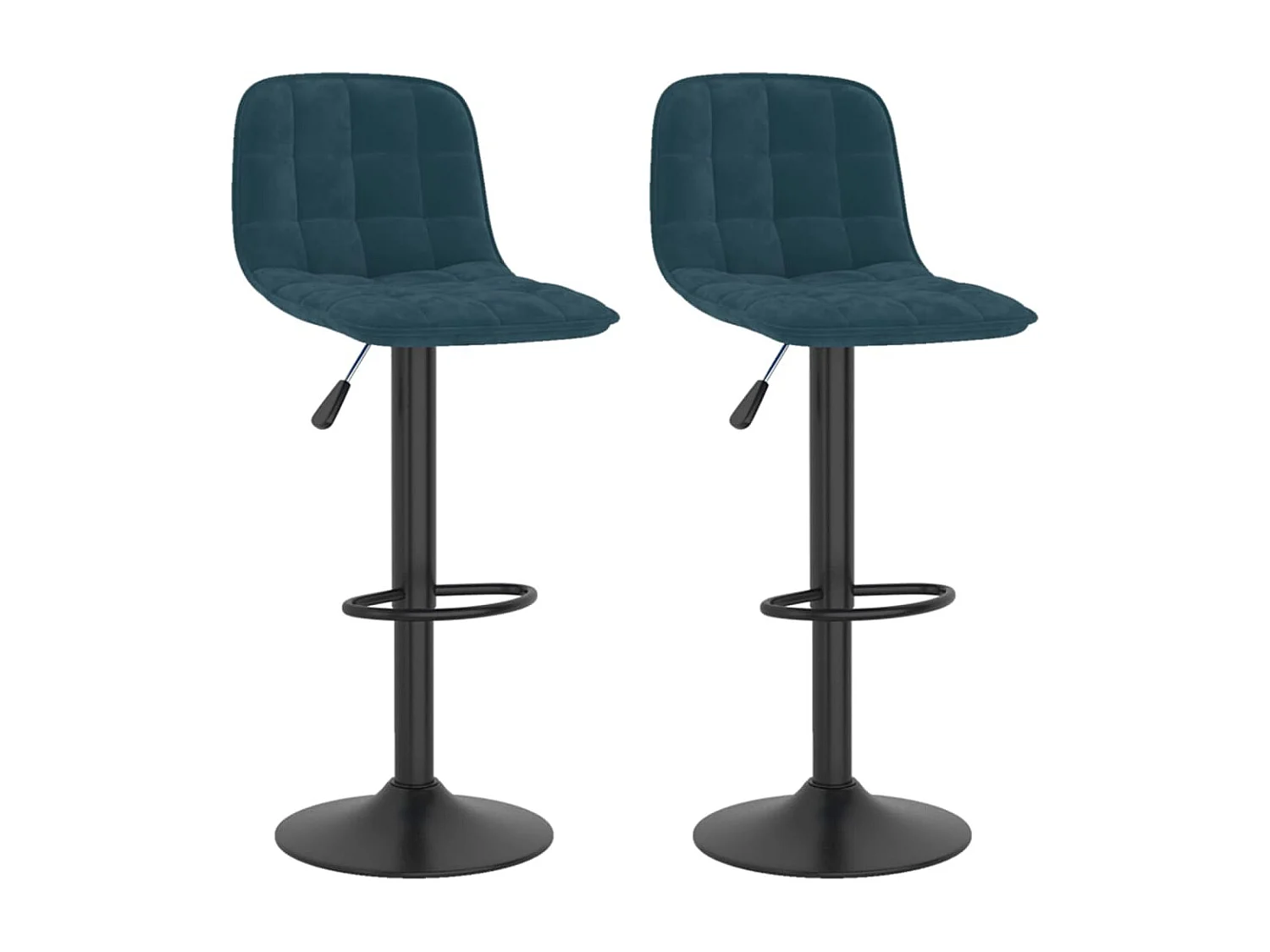 Tabourets de bar lot de 2 bleu velours