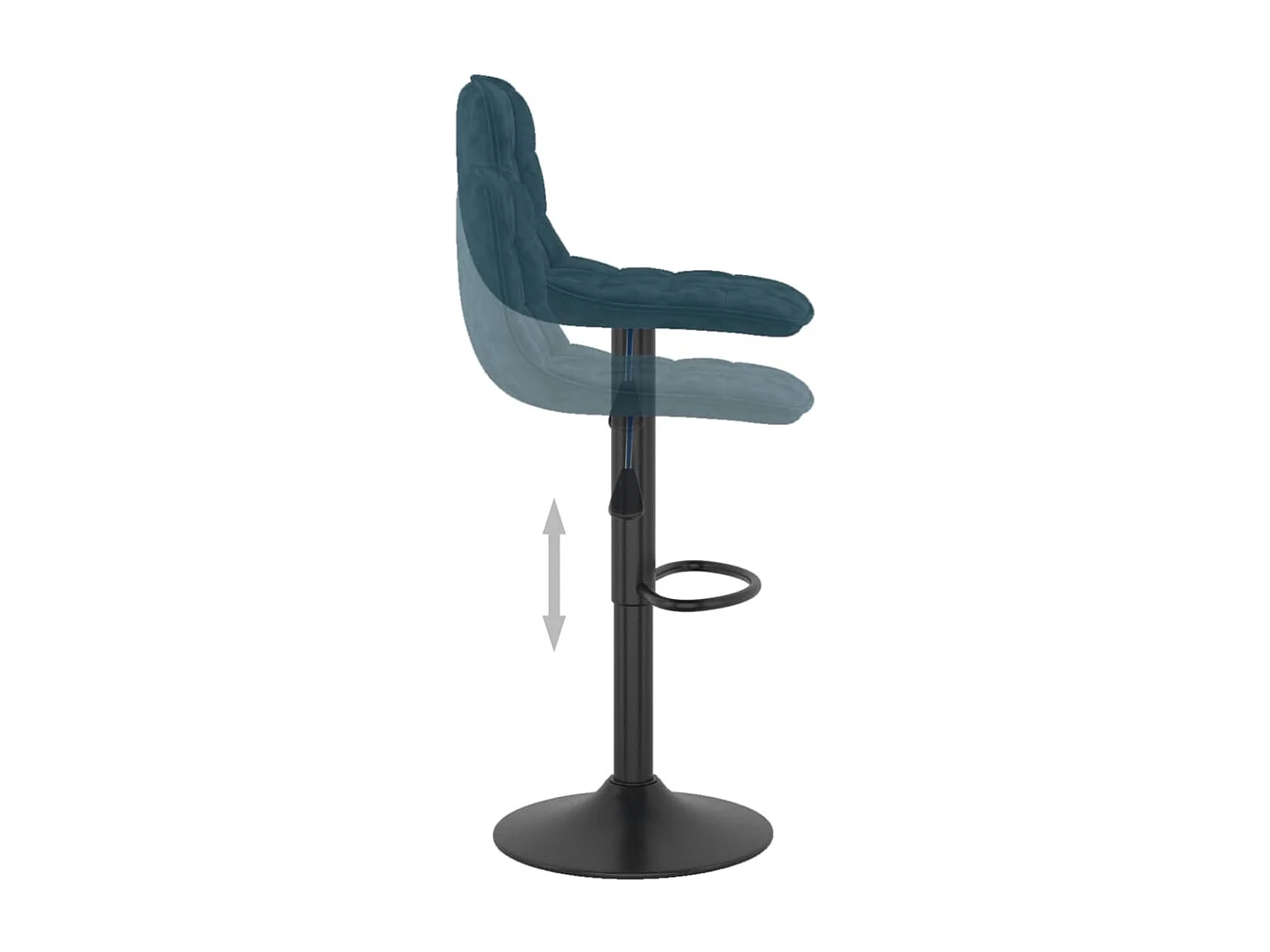 Tabourets de bar lot de 2 bleu velours