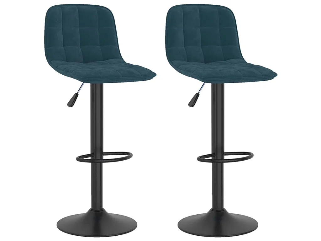 Bancos de bar 2 pcs veludo azul