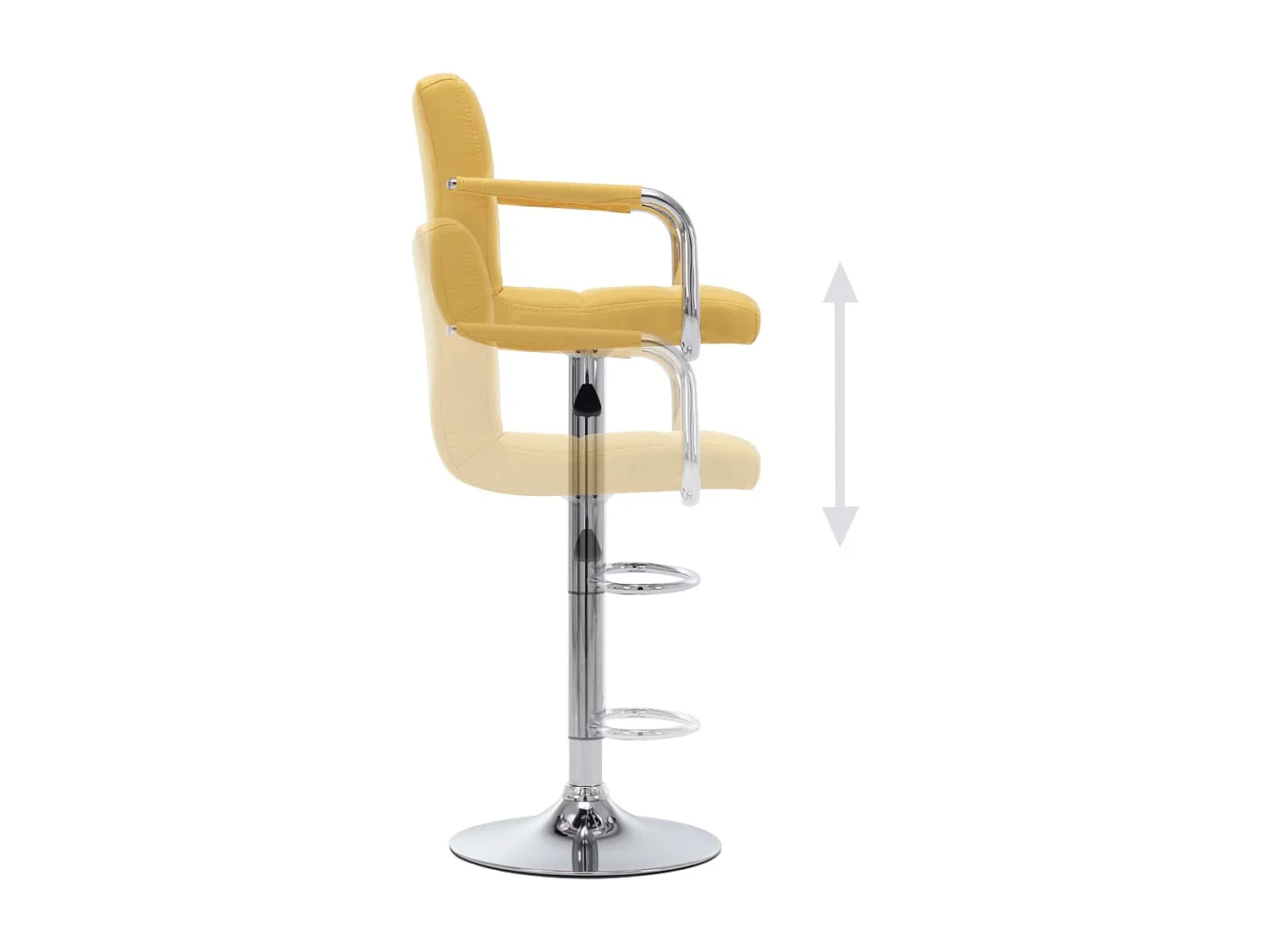 Chaises de bar lot de 2 jaune tissu