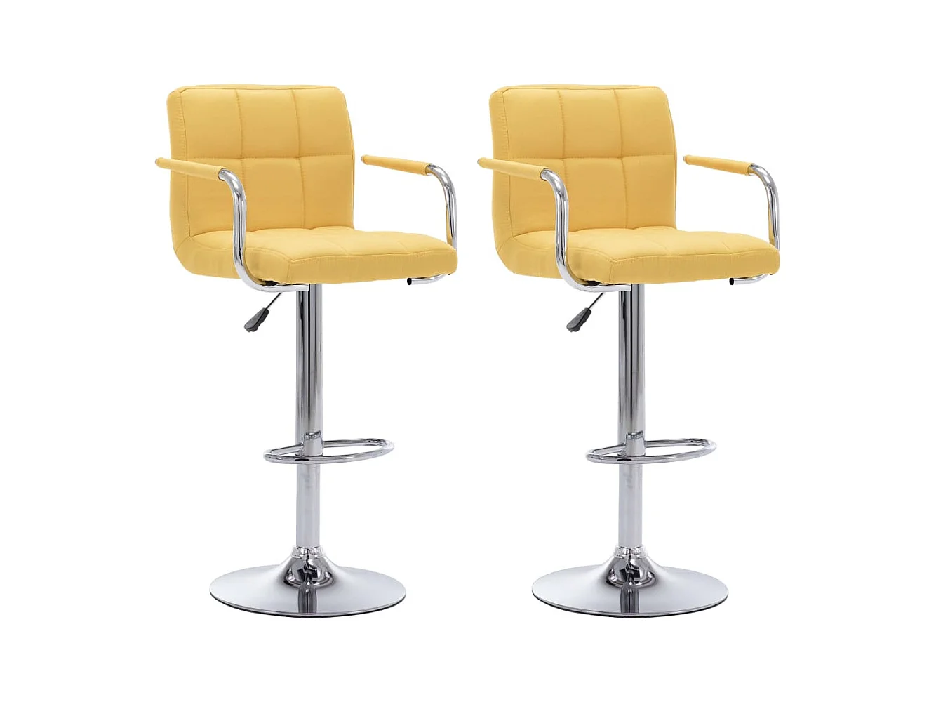 Chaises de bar lot de 2 jaune tissu