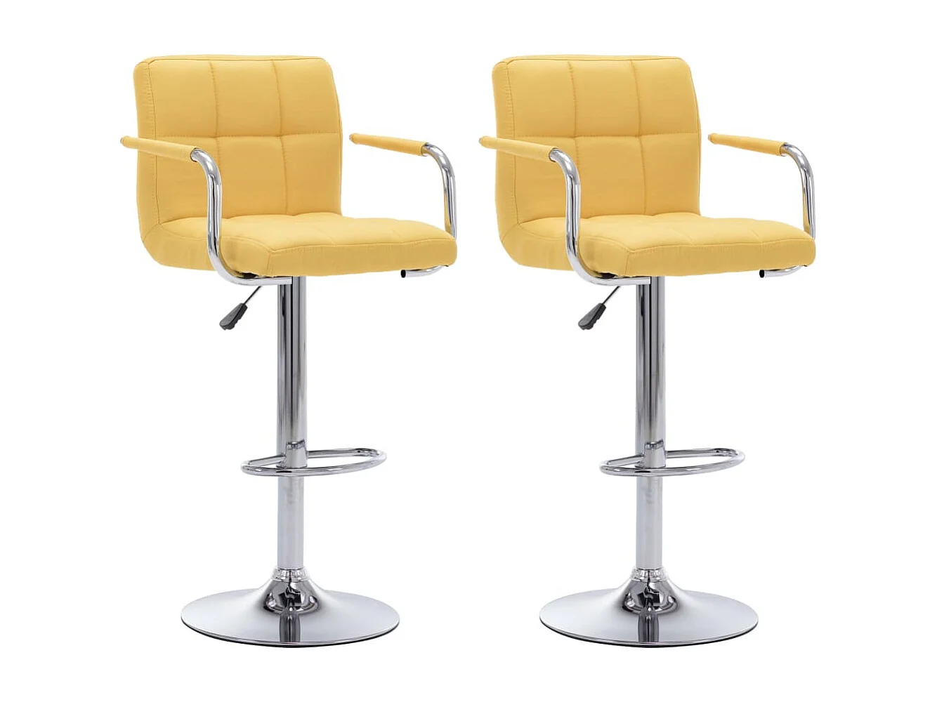 Barhocker 2 Stk. Gelb Stoff