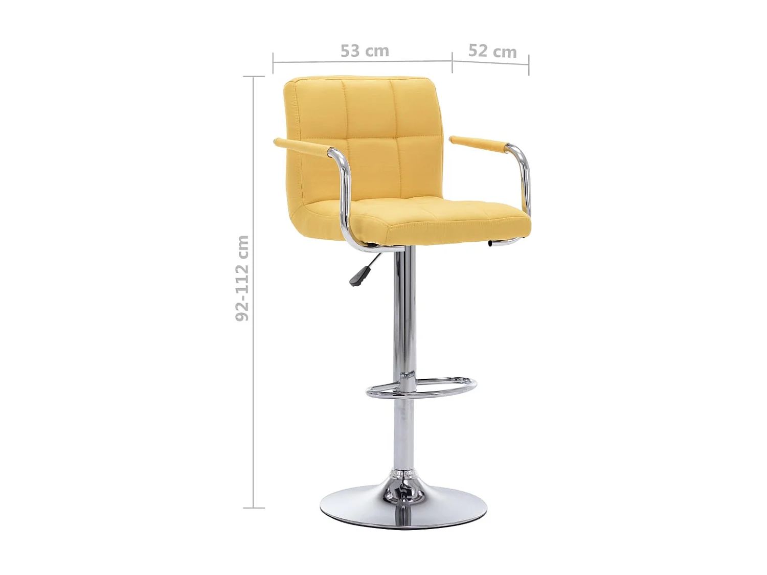 Barhocker 2 Stk. Gelb Stoff