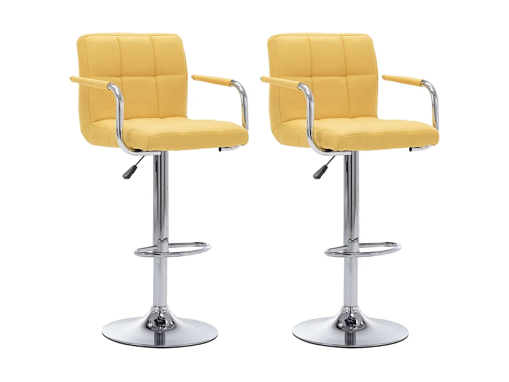 Chaises de bar lot de 2 jaune tissu