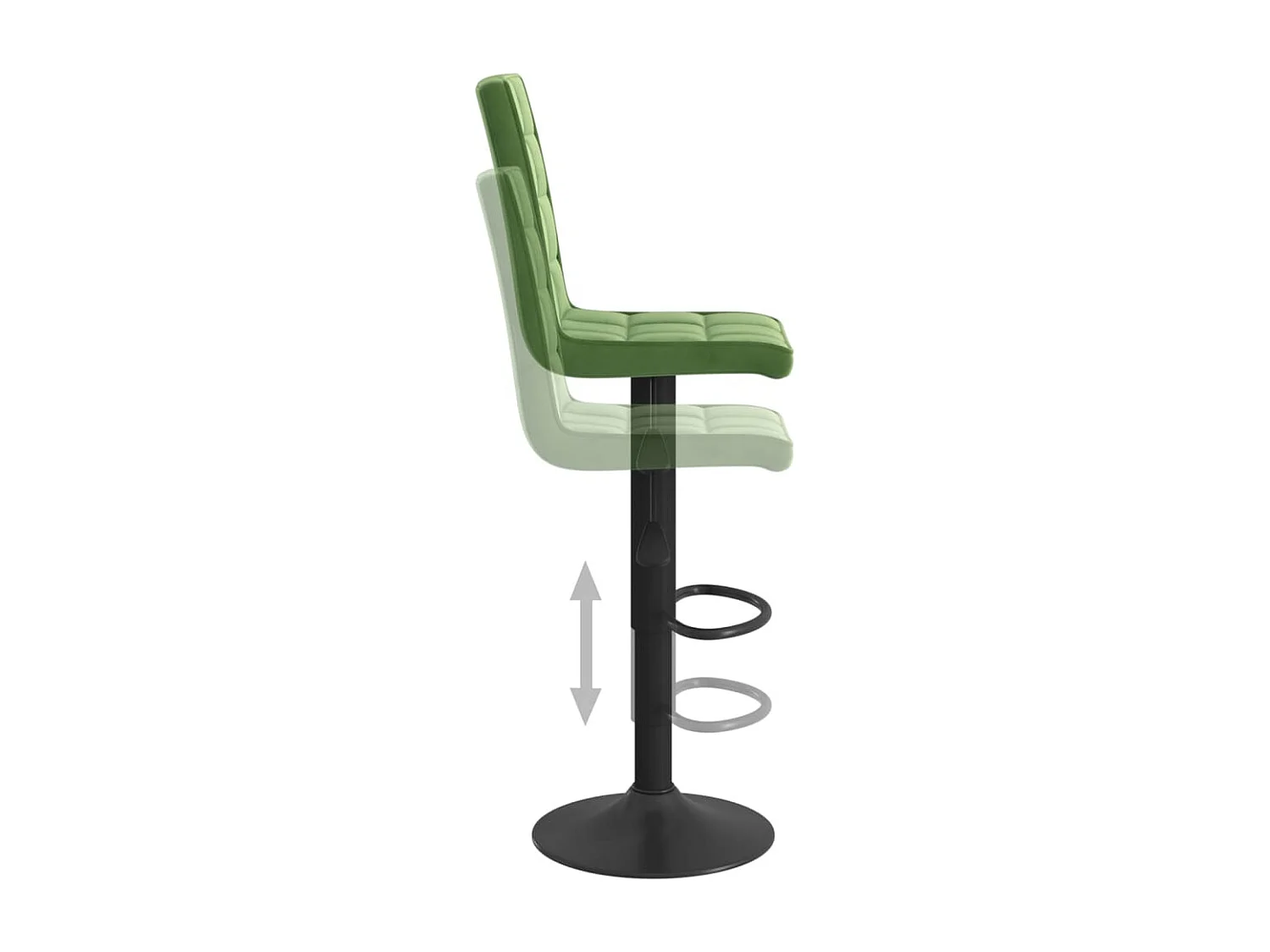 Tabourets de bar lot de 2 vert foncé velours