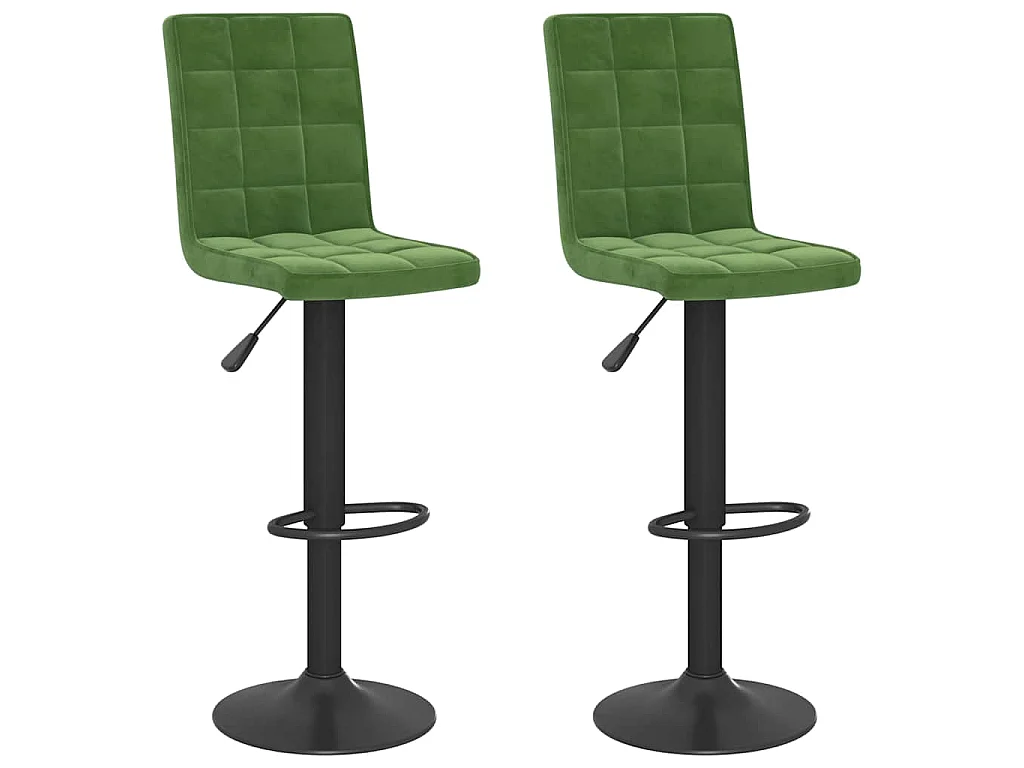 Tabourets de bar lot de 2 vert foncé velours