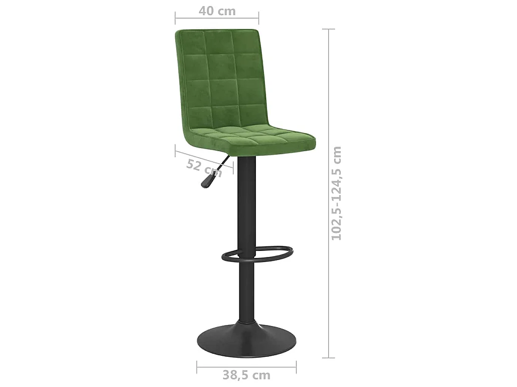 Tabourets de bar lot de 2 vert foncé velours