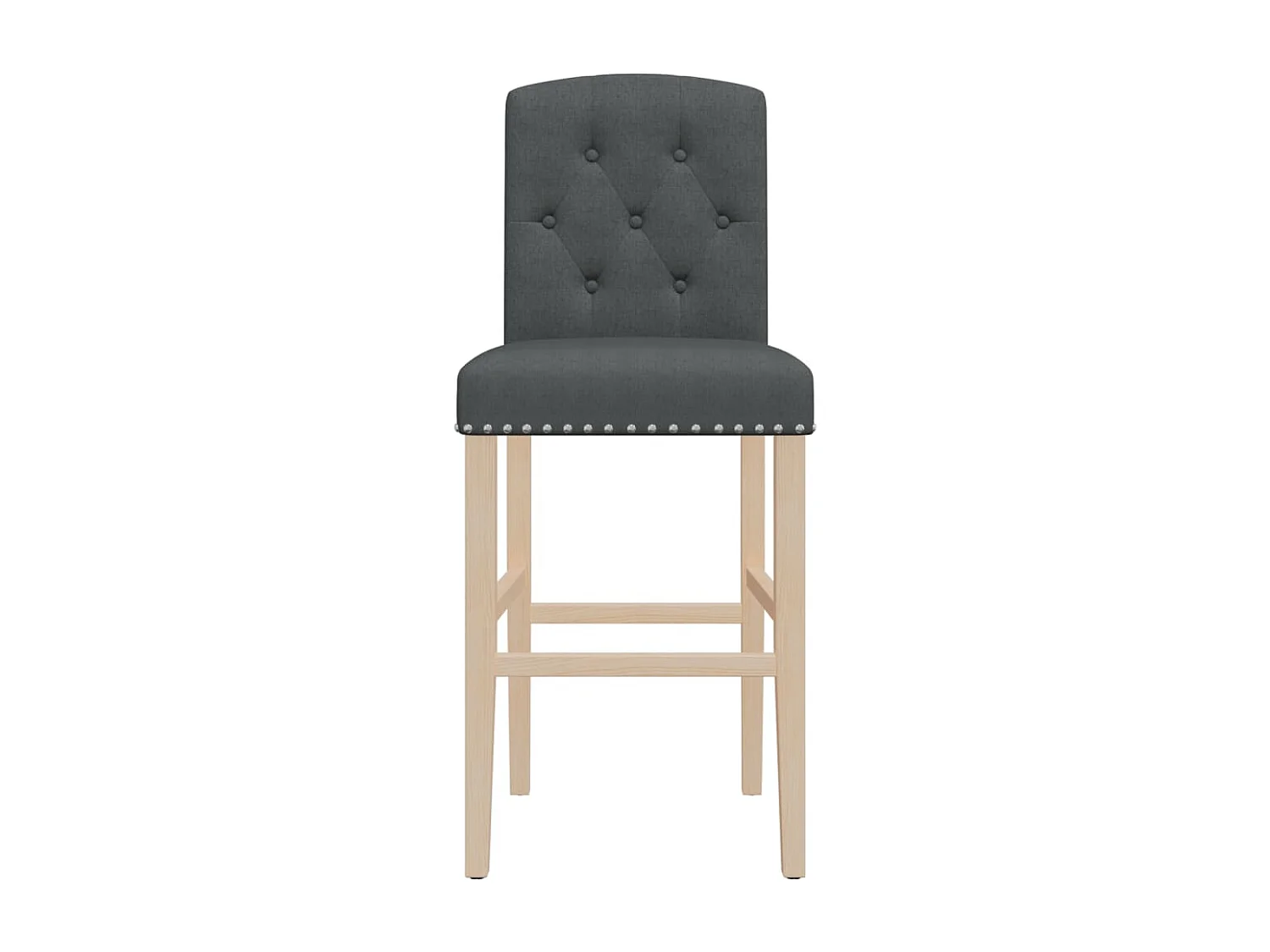 Cadeiras de bar 2 pcs madeira de seringueira maciça e tecido