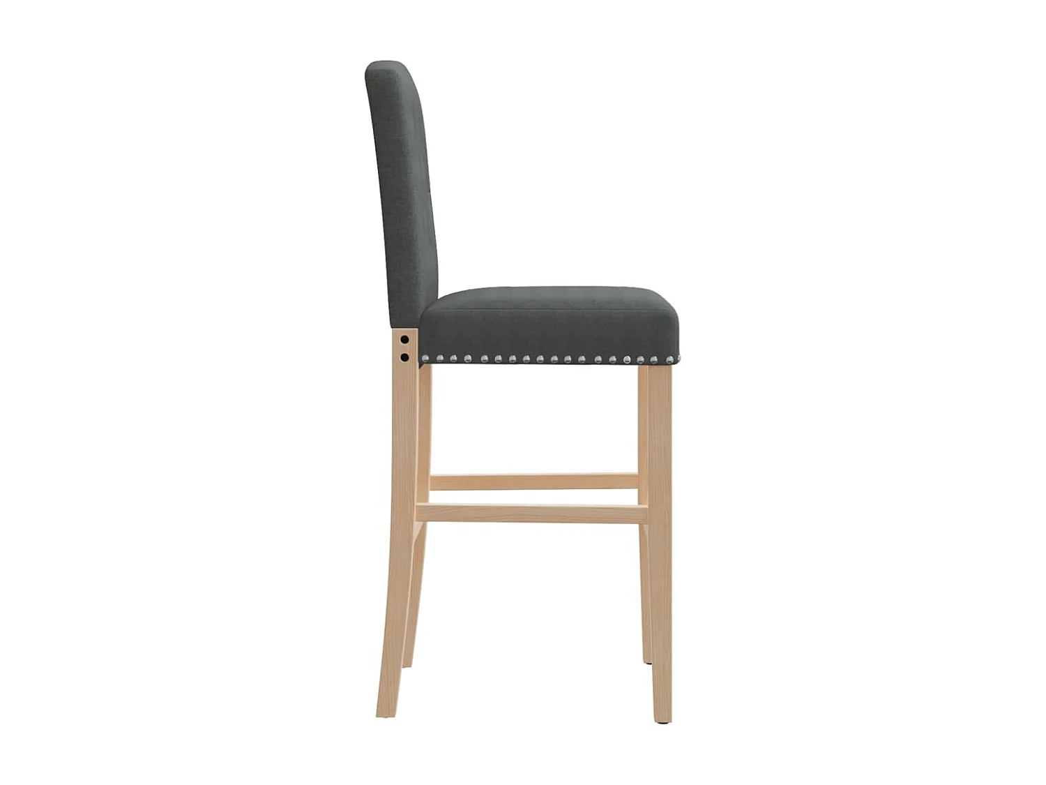 Cadeiras de bar 2 pcs madeira de seringueira maciça e tecido