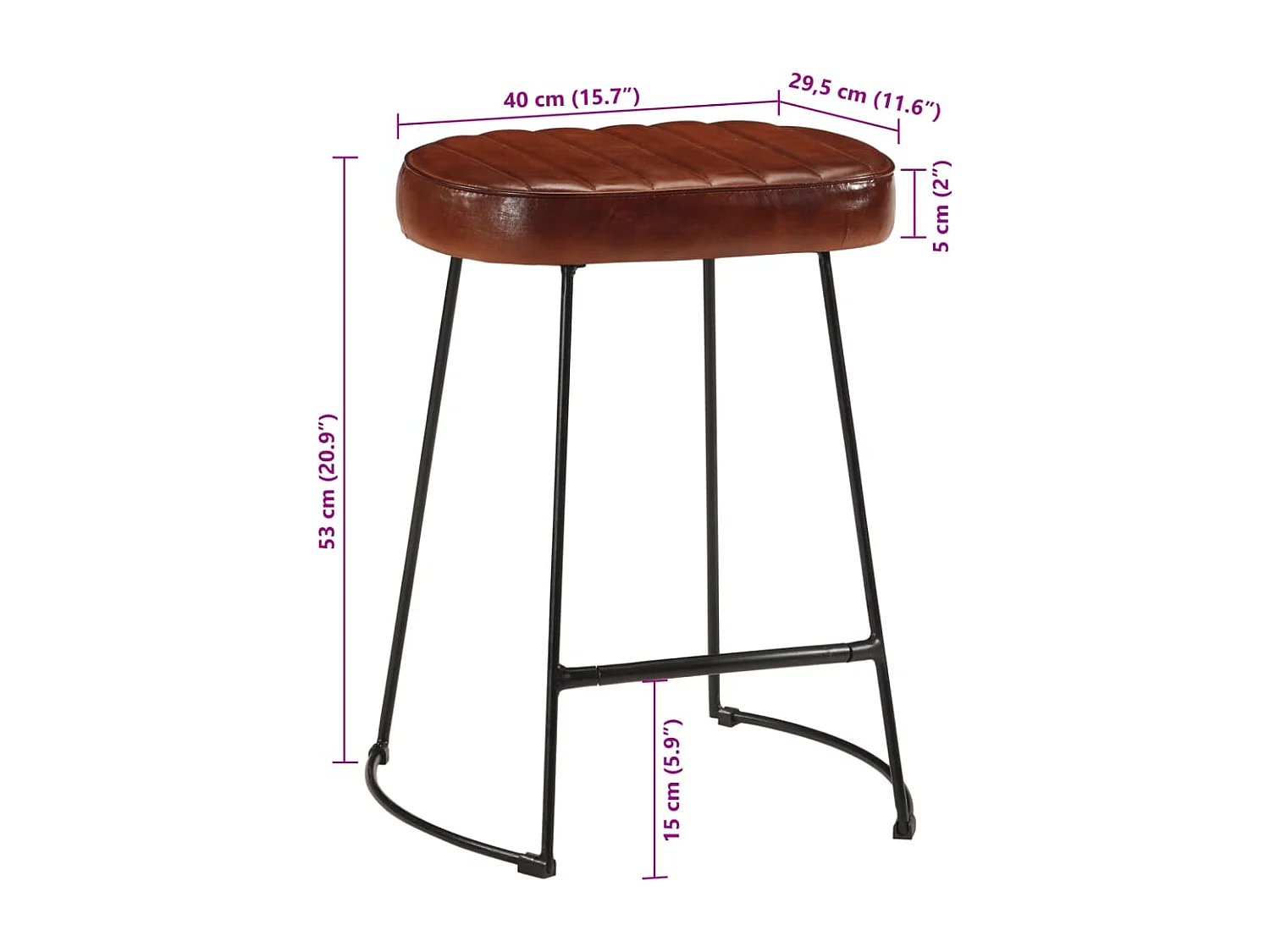 Bancos de bar 2 pcs 40x29,5x53 cm castanho-escuro