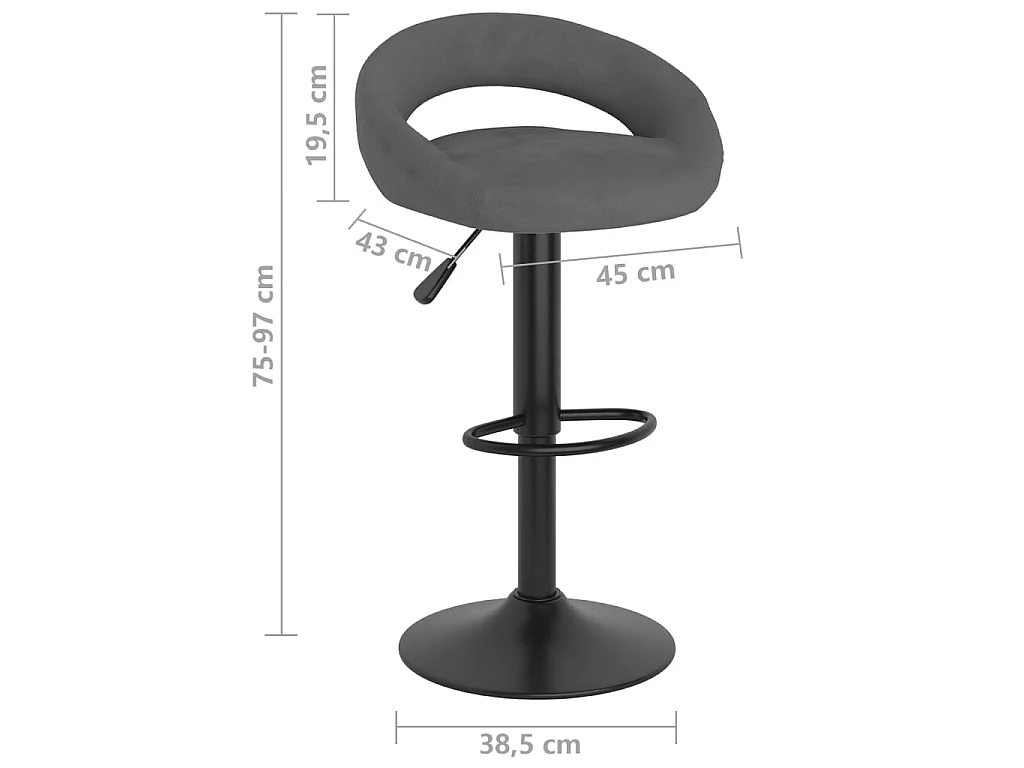 Bancos de bar 2 pcs veludo cinzento-escuro