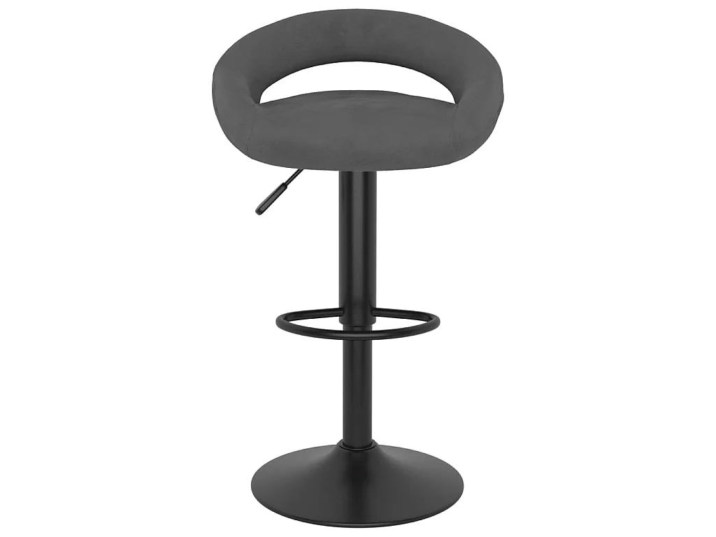 Barhocker 2 Stk. Dunkelgrau Samt