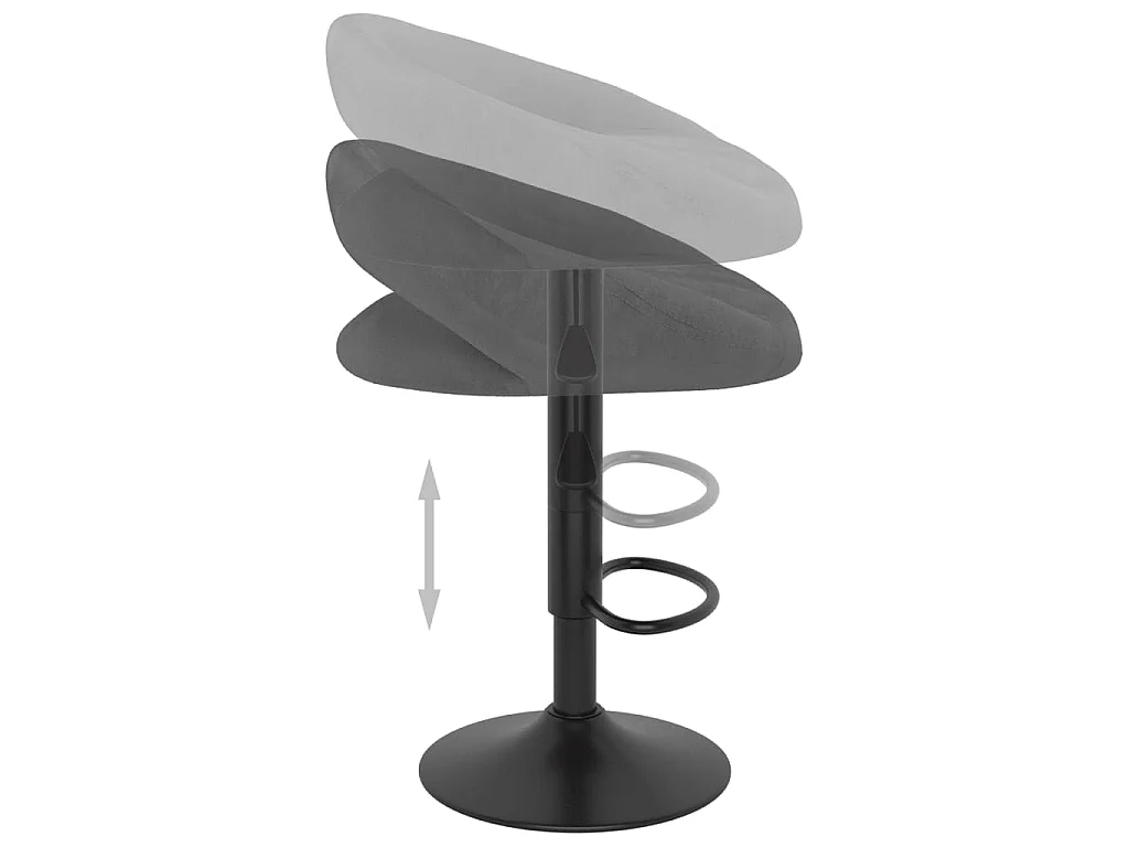 Barhocker 2 Stk. Dunkelgrau Samt