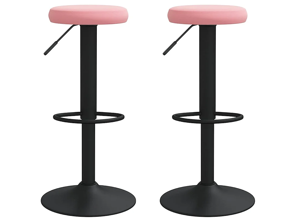 Bancos de bar 2 pcs veludo rosa
