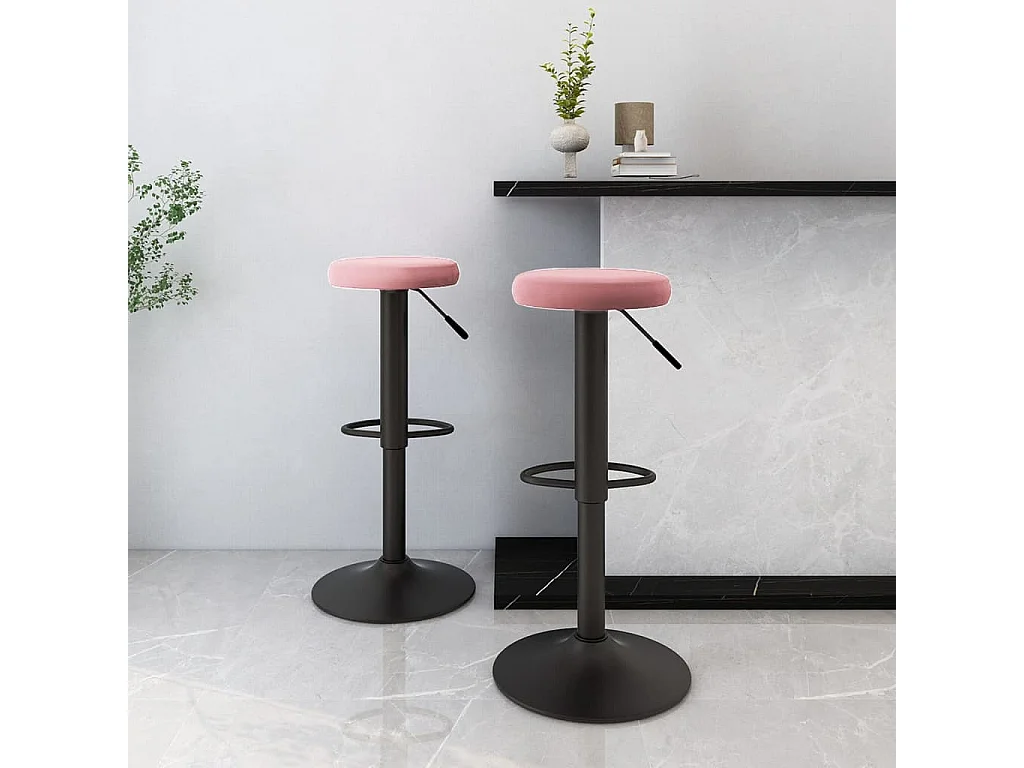 Bancos de bar 2 pcs veludo rosa