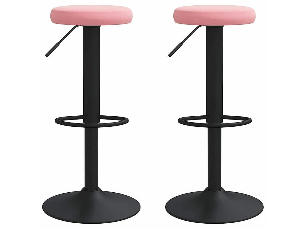 Tabourets de bar lot de 2 rose velours