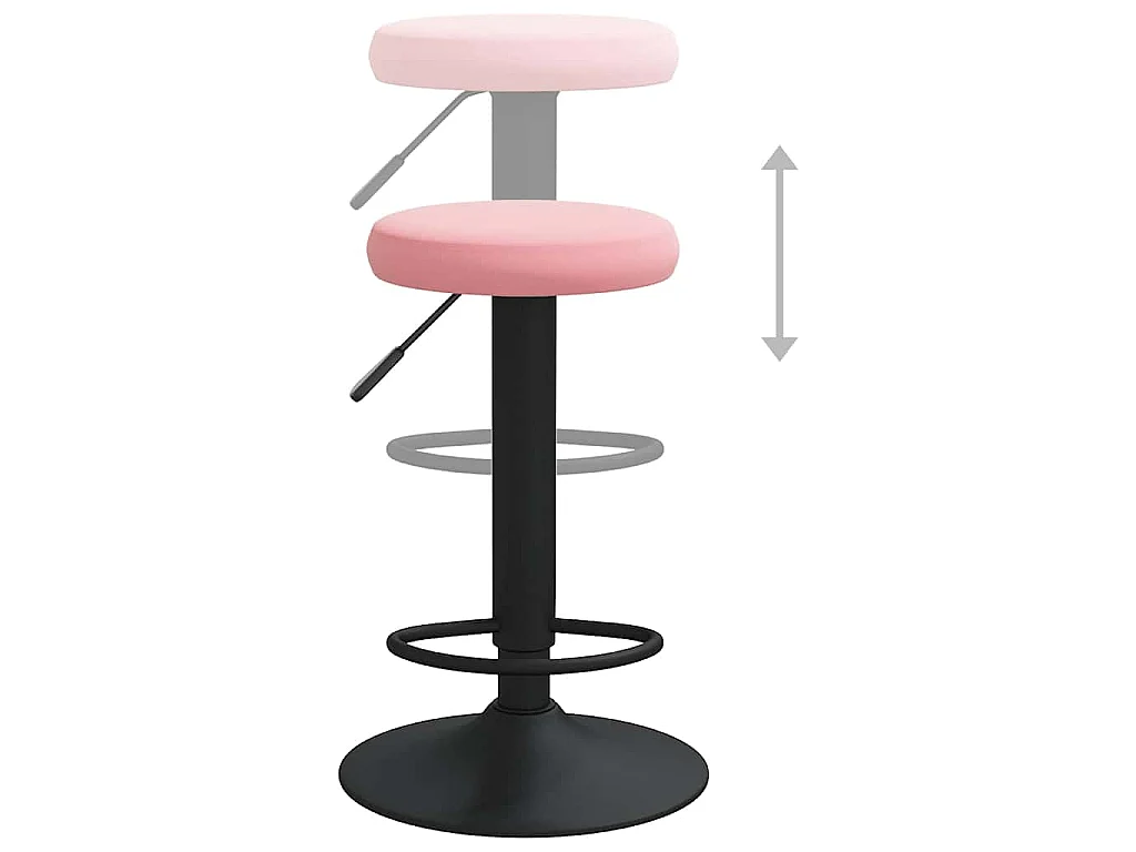 Tabourets de bar lot de 2 rose velours