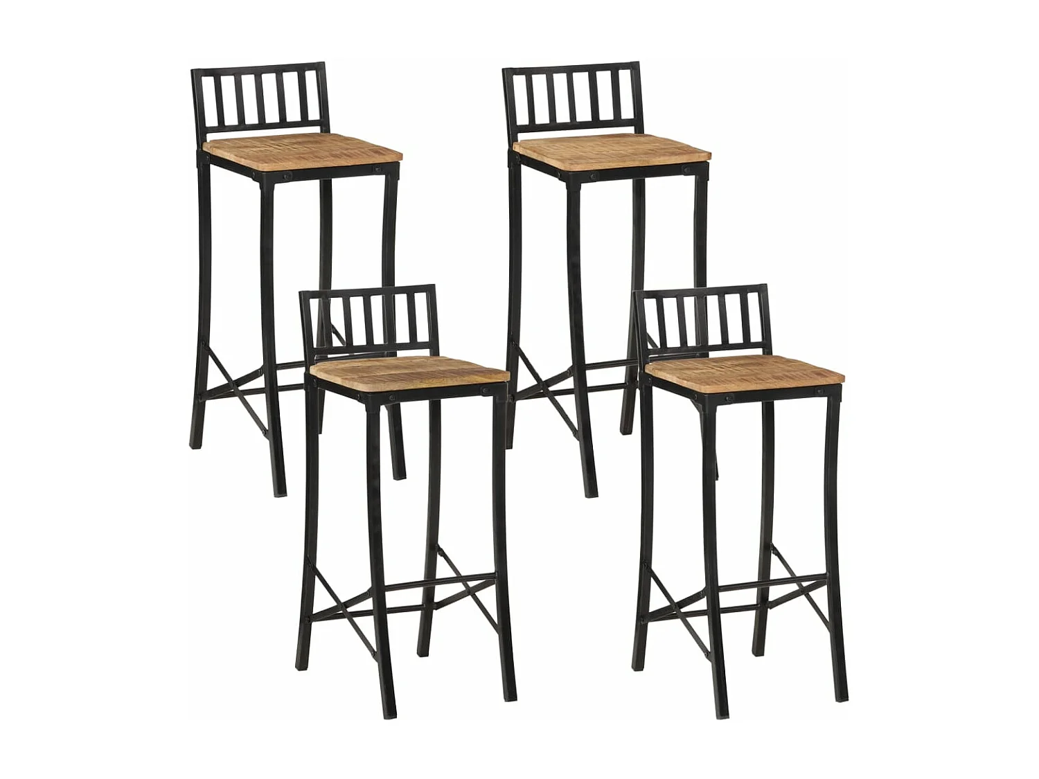 Barstoelen 4 st massief ruw mangohout