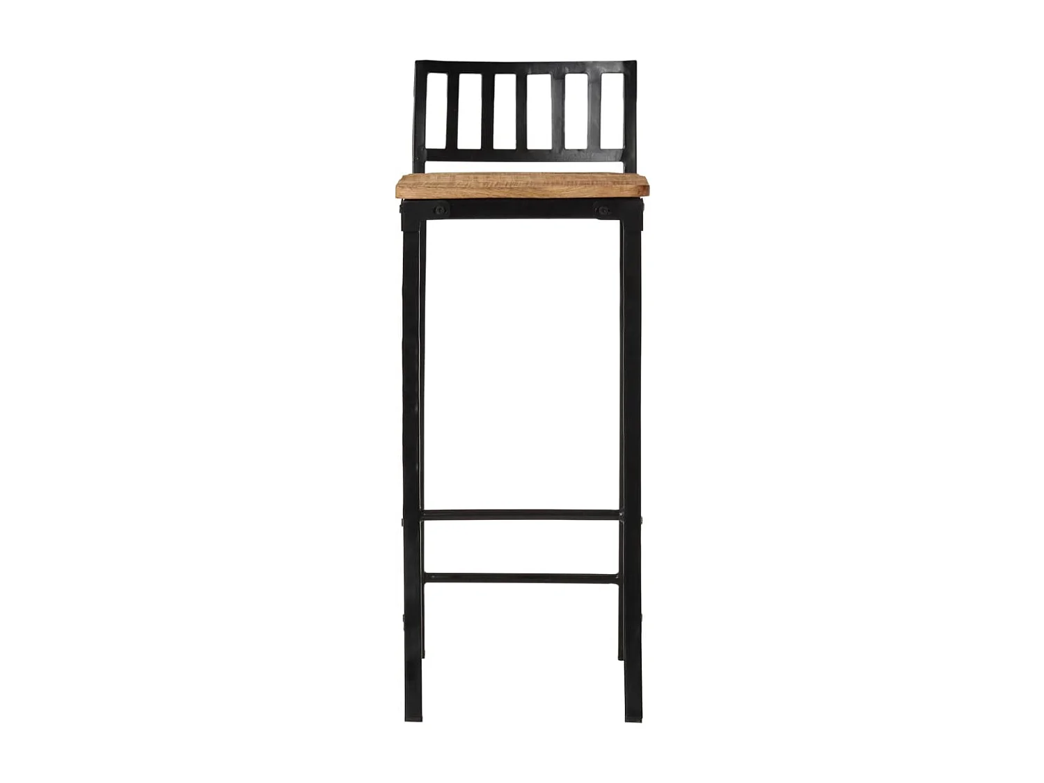 Chaises de bar lot de 4 bois de manguier massif brut
