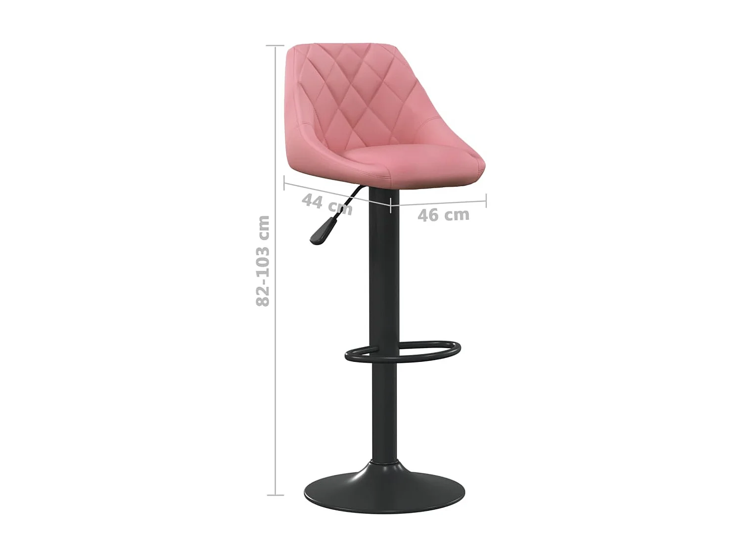 Tabouret de bar Rose Velours