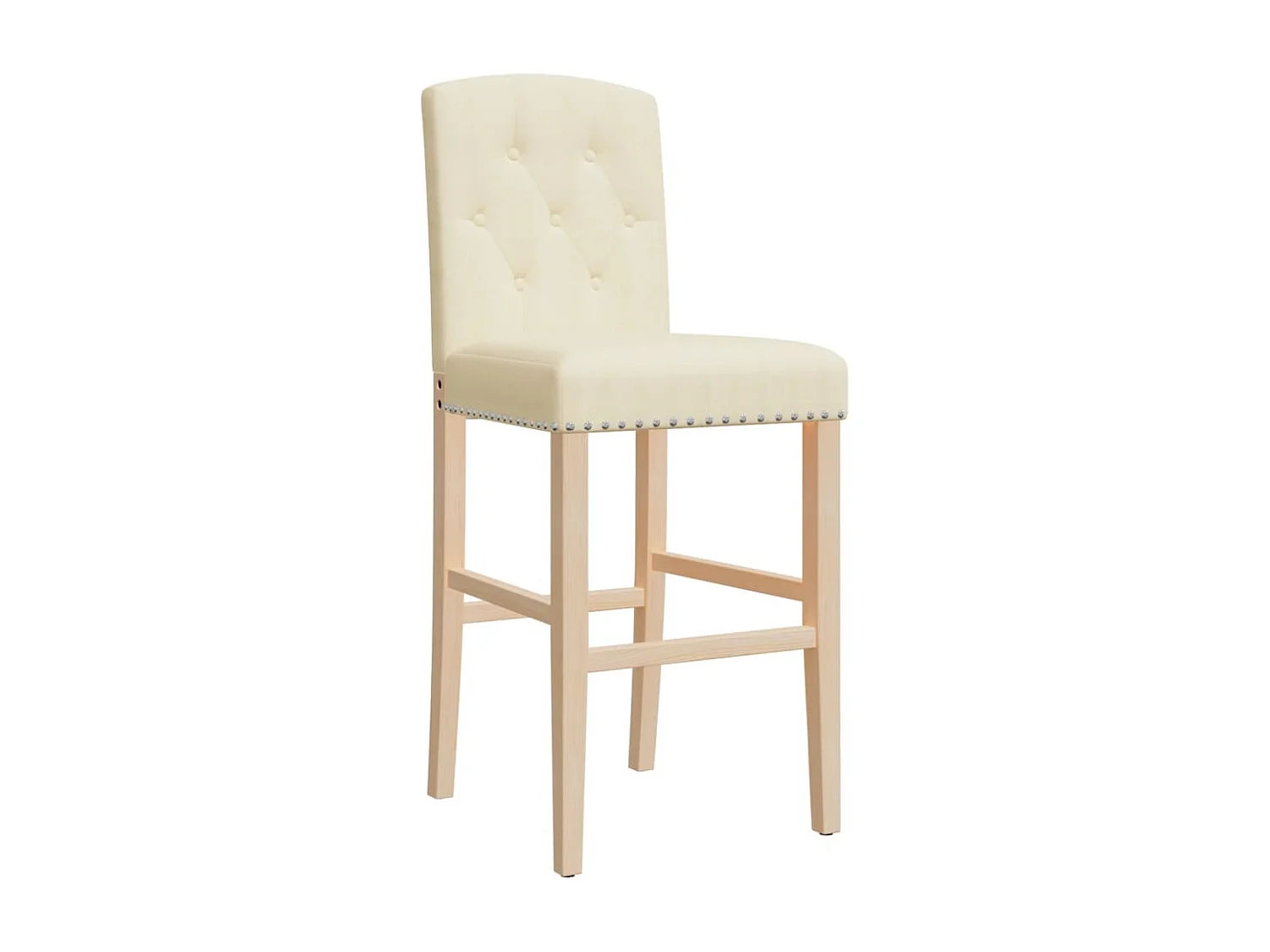 Chaises de bar lot de 2 bois massif d'hévéa et tissu