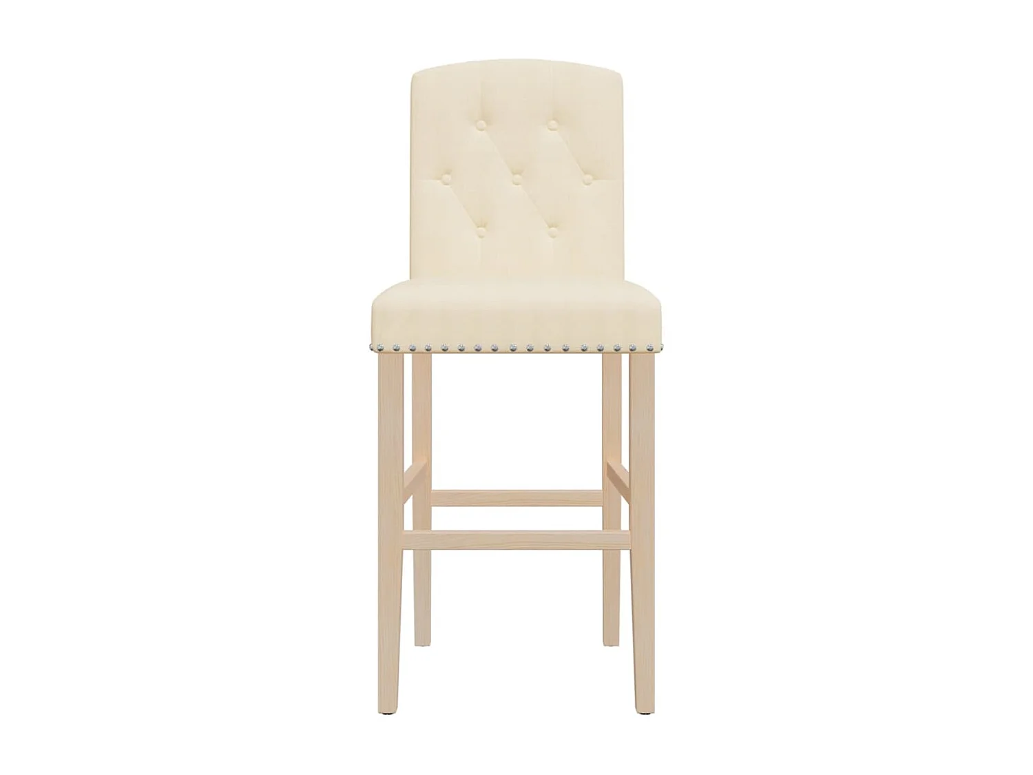 Chaises de bar lot de 2 bois massif d'hévéa et tissu